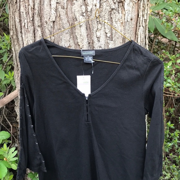 NWT BabyStyle Petite Maternity 3/4 Length Sleeve Tee Hook & Eye Sleeve Close P - Picture 5 of 14
